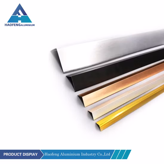 China Supplier Metal Profile Wall Strip Ceramic Tile Floating Floor Perimeter Trim Outside Corner Edge Aluminium Tile Trim 12mm