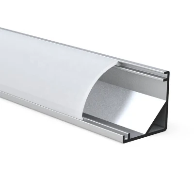 Canal de aluminio del perfil de la luz LED de la esquina del guardarropa del gabinete de la cubierta del ópalo el 1/2m de PMMA