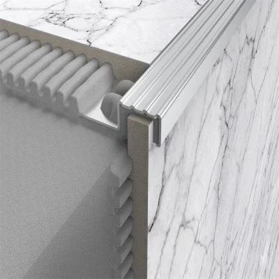 Cantoneras de escaleras para materiales de construcción de aluminio mate
